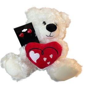 Earrings Hearts White Teddy Bear with Red Heart
New